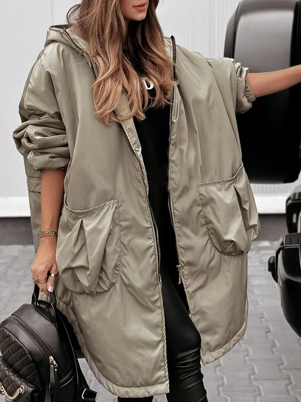 Women's Hooded Long Sleeve Casual Cotton Jacket