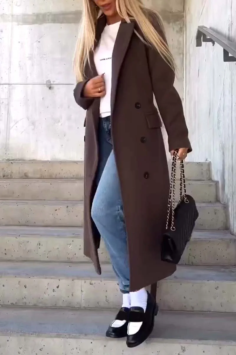 Women's fashionable double breasted coat